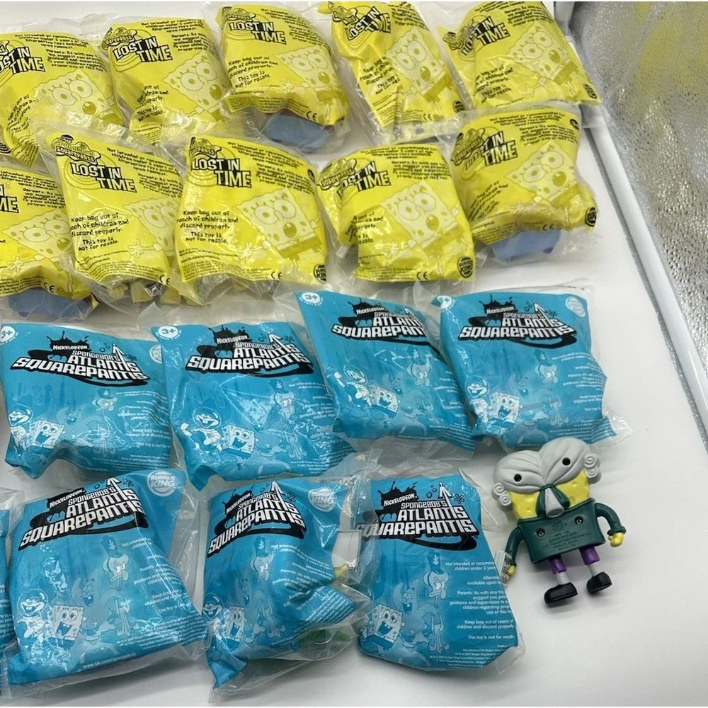BURGER KING SPONGEBOB LOST IN TIME & ATLANTIS SQUAREPANTIS 21 SEALED + 1 LOOSE